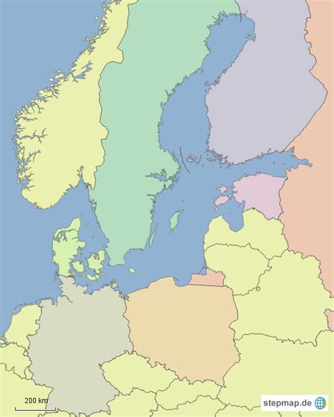 Stepmap Ostseekreuzfahrt04 Flach45 Landkarte Für Europa