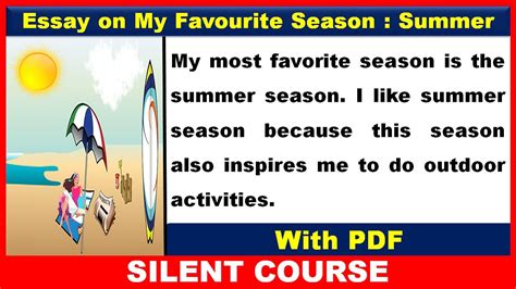 Essay On My Favourite Season Summer Season In English My Favourite