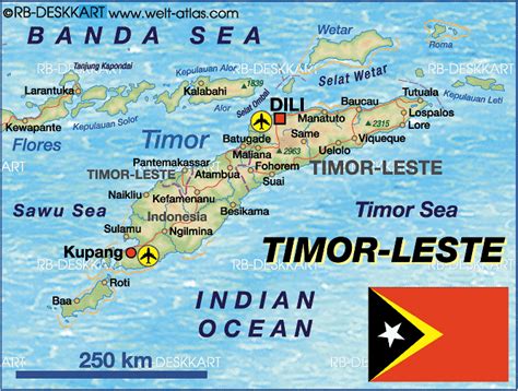 Map Of Timor Leste East Timor Country Welt Atlas De