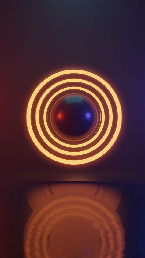 Sci Fi Orb 3d Render Glowing Neon Reflection Ring Light Sci Fi