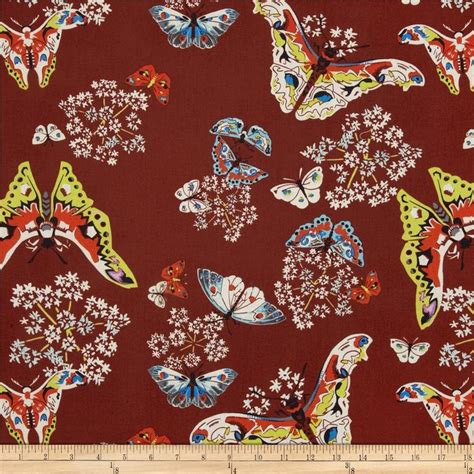 Amy Butler Alchemy Queen Ann S Butterflies Ruby Fabric Design Fabric