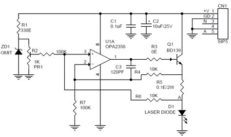 Constant Current Laser Diode Driver Circuit Using Opa2350