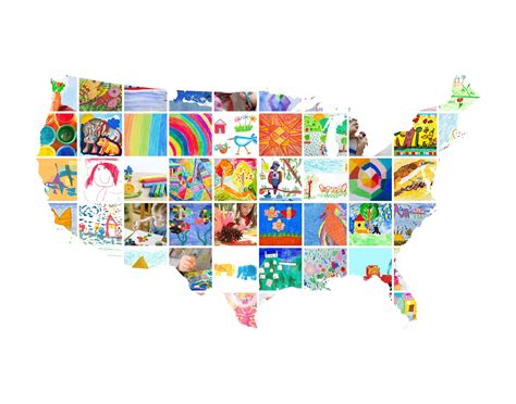 Usa Map Kids Art Display Itsy Art