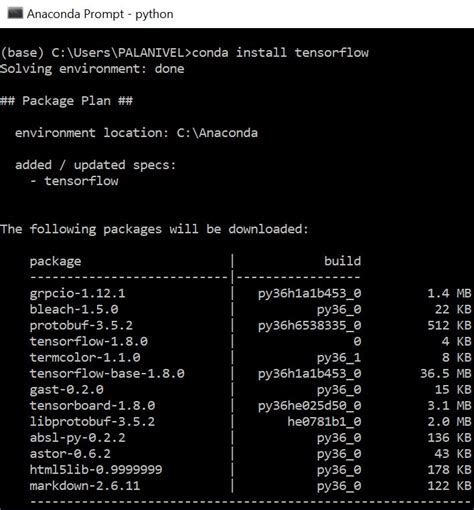 Python Import Tensorflow In Anaconda Prompt Itecnote
