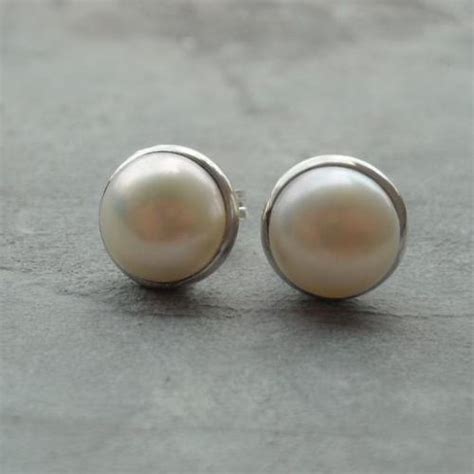 Buy Pearl Stud Earrings 8mm Classic Sterling Silver Pearl Earrings
