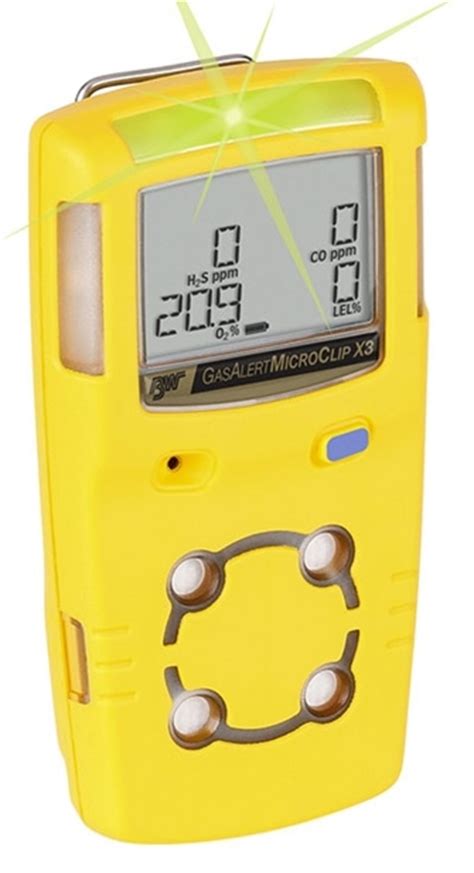 BW GasAlertMicroClip X3 4 Gas Monitor O2 LEL CO H2S Confined Space