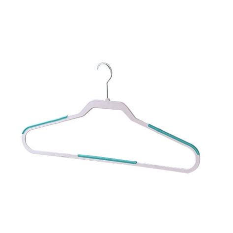 Mainstays Slim Grip Clothing Hangers 10 Pack White And Teal Durable