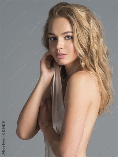 Beautiful Naked Girl Covers The Naked Sexy Body Stock Adobe Stock