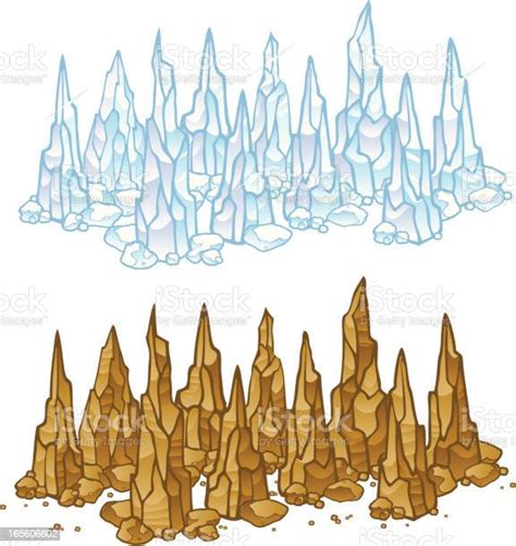 Stalagmites And Ice Crystals Stock Illustration Download Image Now