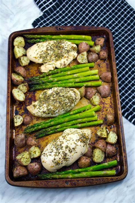 Roasted Garlic Herb Chicken Sheet Pan Dinner With Asparagus And