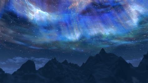 The Elder Scrolls V Skyrim Video Games Clouds Aurorae Sky