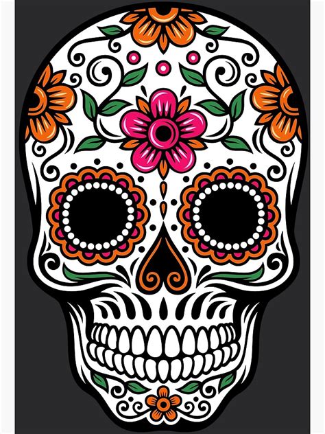 Mexican Sugar Skull Poster For Sale By Celestialpool Redbubble