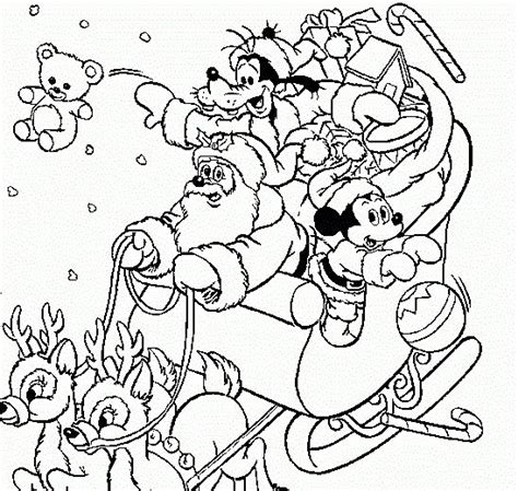 Mickey Mouse Santa Coloring Page Disney Christmas Mickey Mouse S