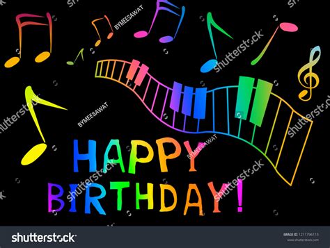 Happy Birthday Music Background Soundsillustration Stock Illustration