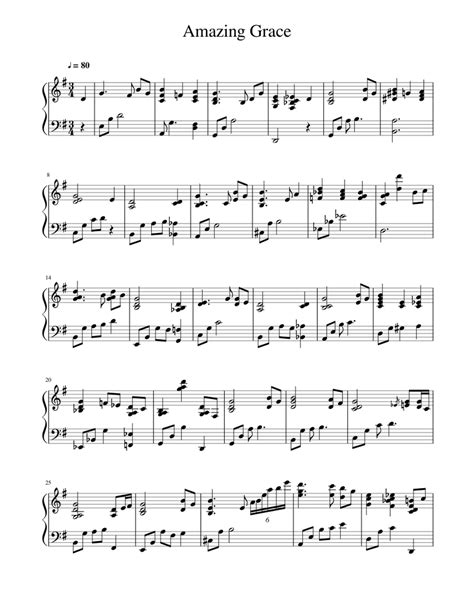 Amazing grace sheet music for piano and guitar in pdf format. Amazing Grace Sheet music for Piano | Download free in PDF or MIDI | Musescore.com