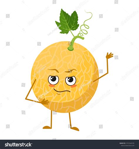 cute melon character emotions face arms stock vector royalty free 1972544195 shutterstock