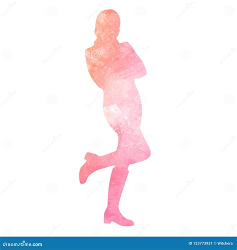 Watercolor Silhouette Of Woman Stock Vector Illustration Of Isolated