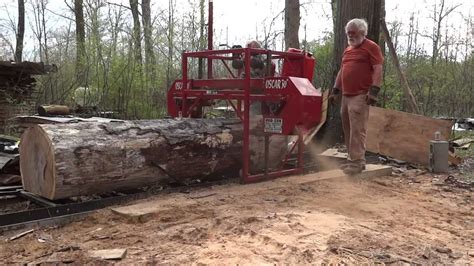 Milling Lumber Big Oak Log Hudson Bandsaw Mill Youtube