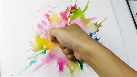 Splatter Punch Wet In Wet Watercolor Technique Youtube