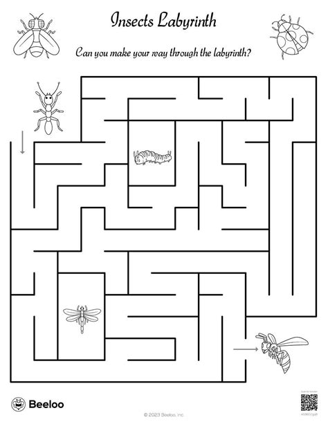 Insects Labyrinth Beeloo Printable Crafts And Activities For Kids