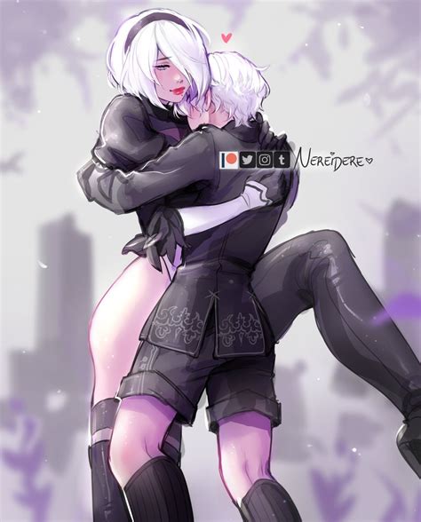 Yorha No 2 Type B And Yorha No 9 Type S Nier And 1 More Drawn By