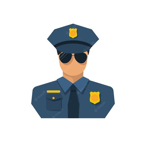 Premium Vector Cop Icon Flat Style Design Police Officer Avatar