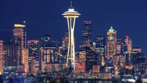 Seattle Night Panoramic - Joie Gowan