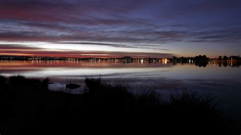 Download Wallpaper 1600x900 Sunset Horizon Sky Water Twilight