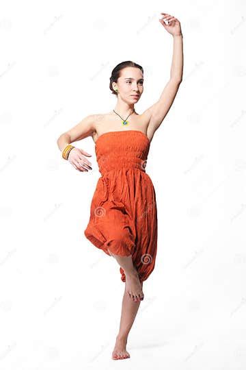 Beautiful Woman Dancing Indian Dance Stock Image Image Of Indian