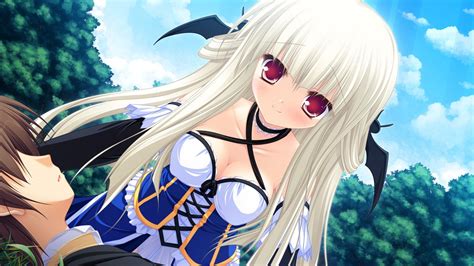 White haired anime girls are easily one of the rarest of their kind. anime girls, Red eyes, Silver hair, Lunaris Filia, Visual ...