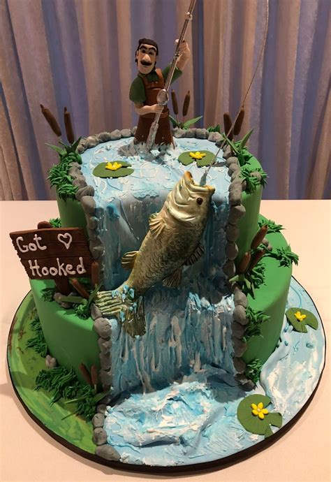 Got Hooked Fishing Grooms Cake From Cakes By Gina For A Secret Garden