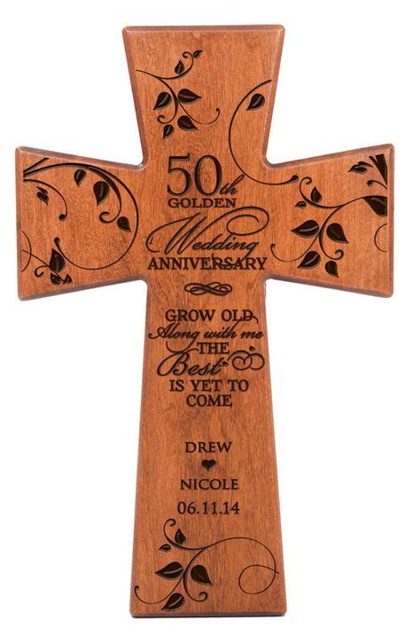 Personalized 50th Golden Wedding Anniversary Wall Cross 50th