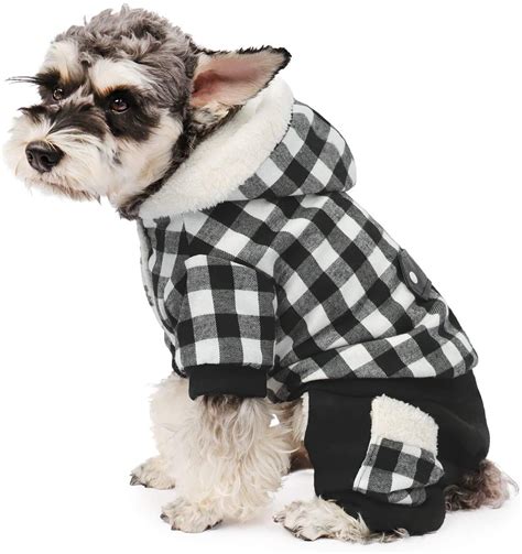 Dog Plaid Coat Pet Winter Clothes Warm And Soft For Small And Medium