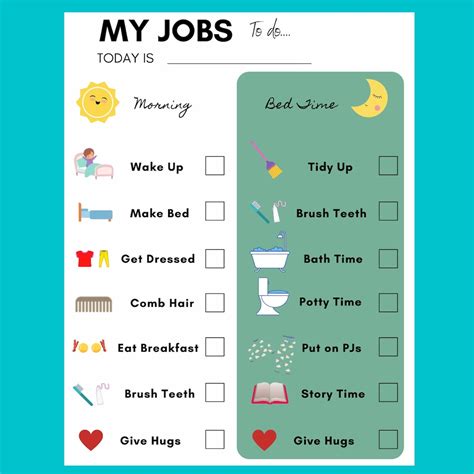 My Daily Tasks Daily Tasks For Kids Morning Routine Evening Routine
