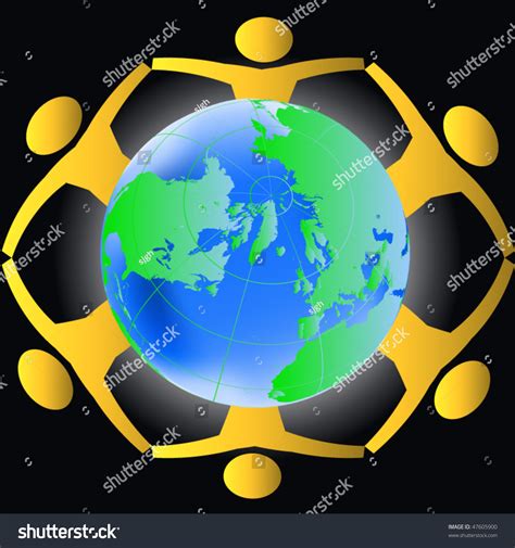 People Holding Hands Across Globe Concept Stock Vector 47605900