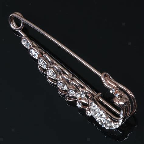 Rhinestone Safety Pin Brooch Scarf Coat Gown Pin Wedding Party Suit