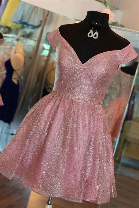 Sparkle Short Pink Sequins Homecoming Dress From Dreamdressy Pink