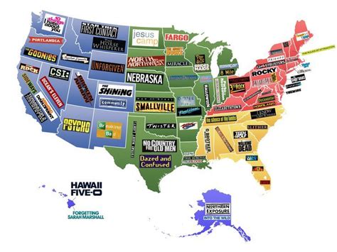 This Map Shows Famous Movies And Tv Shows Set In Each Us State Movies