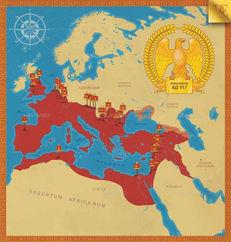 Map Roman Empire Legionary Standards Roman Empire Map Ancient Rome