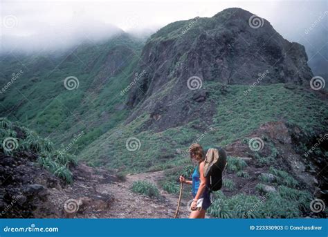 hiking into the valley of desolation dominica stock image image of lesser divers 223330903