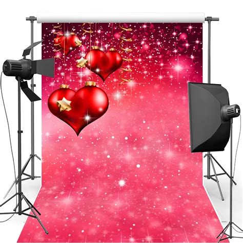 Red Love Heart Vinyl Photography Background For Valentines Day New