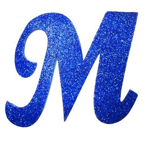 Letra Cursiva Em Gliter M Azul Lettering Alphabet Fancy Letters