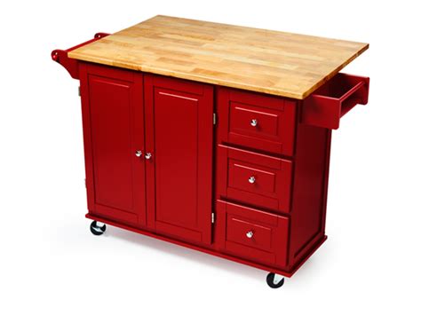 Find kitchen islands & serving carts at wayfair. Rolling Wood Top Kitchen Cart - Red