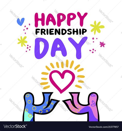 Happy Friendship Day Art Concept Of Friend Love Vector Image