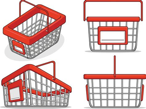 Shopping Basket Supermarket Store Cartoon Isolated Illustration 2181533