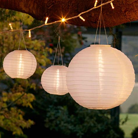 Set Of 3 Warm White Led Solar Powered Outdoor Wedding Garden Chinese