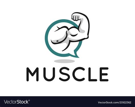 Muscle Logo Design For Fitness Forum Or Blog Vector Image
