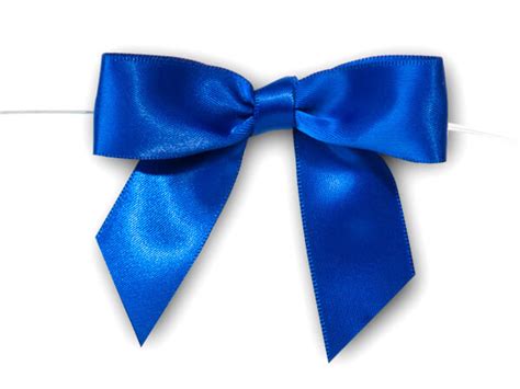 3 Royal Blue Pre Tied Satin Gift Bows With Twist Ties 12 Pack
