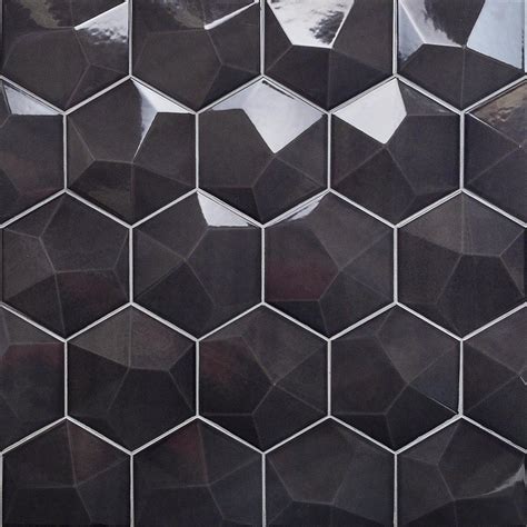 Ivy Hill Tile Bethlehem 3d Hexagon Dark Gray 59 In X 696 In X 8mm