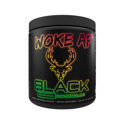 Bucked Up Woke Af Black Pre Workout Growth Nutrition And Supplements